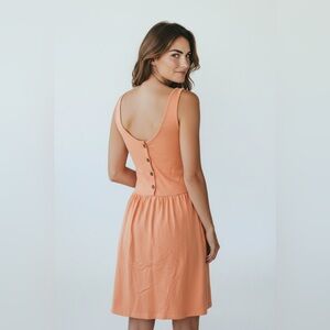 J. Crew - Coral Orange Button Back Tank Sundress sz XS